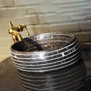 کاسه روشویی سنگی شیاردار