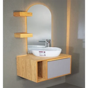روشویی کابینتی PVC با شلف کاربردی کد 04
