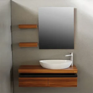 روشویی کابینتی فندقی-مشکی هایگلاس کد 34