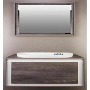 روشویی کابینتی خاکستری دور سفید کد 55