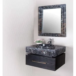 روشویی کابینتی سنگ طبیعی 3D بلک کد 74