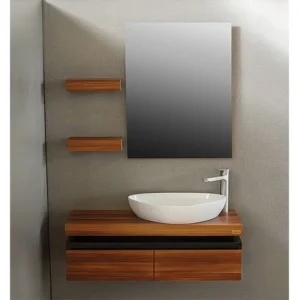 روشویی کابینتی فندقی-مشکی هایگلاس کد 34