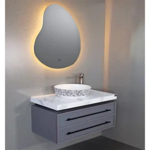 روشویی کابینتی PVC کلکته خاکستری کد 11