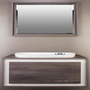 روشویی کابینتی خاکستری دور سفید کد 55