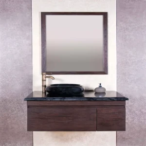 روشویی کابینتی تلفیق چوب و سنگ طبیعی (کد 71)