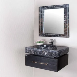 روشویی کابینتی سنگ طبیعی 3D بلک کد 74